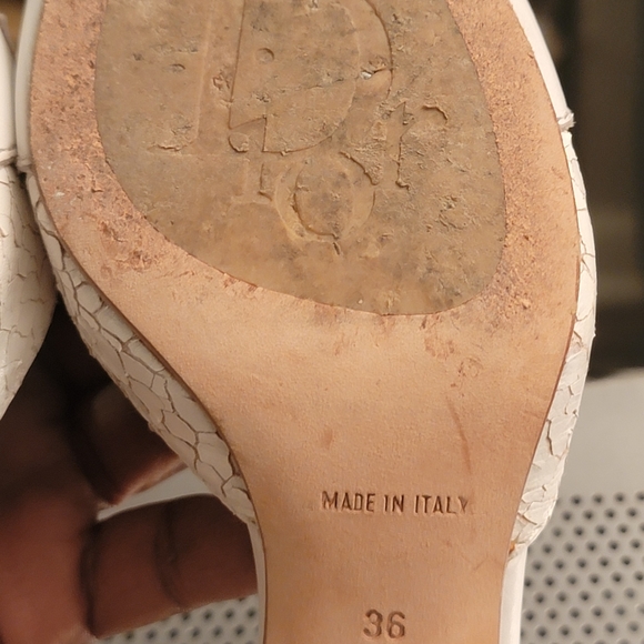 Dior Shoe White Snakeskin Peep Toe C D Initial - Picture 15 of 16